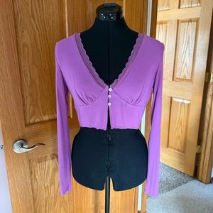 Long Sleeve Lace Trim top